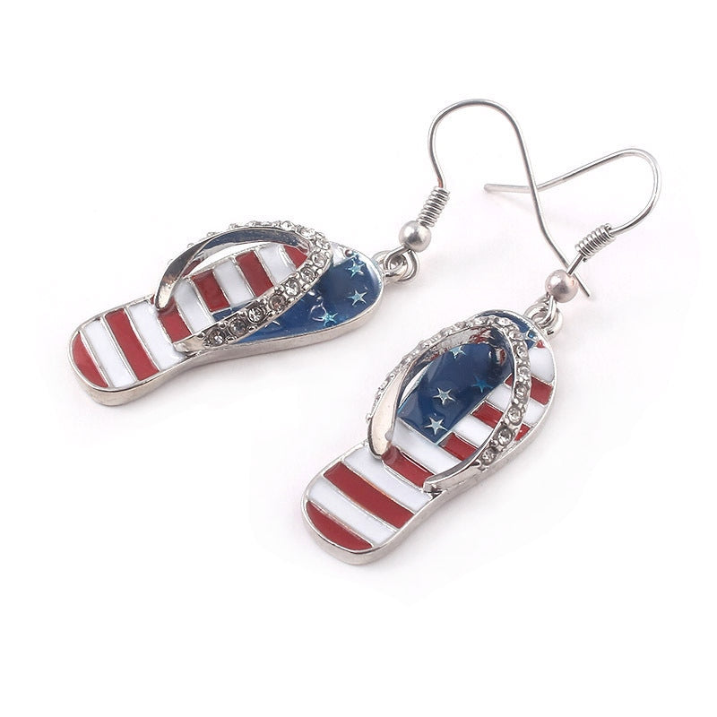 American Independence Day Art Slipper Earrings
