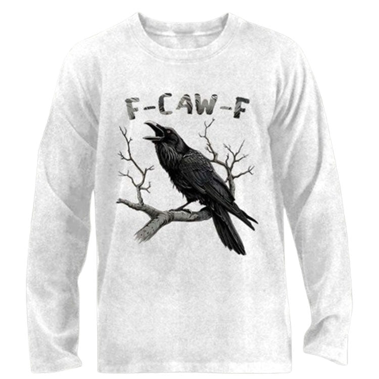 F-Caw-F Crow 100% Cotton Long Sleeve T-Shirt