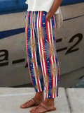 Women Striped Long Pants Vintage Spring/Fall Trousers