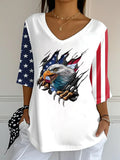 Women'S Independence Day 250Th Anniversary Printed Short Sleeves