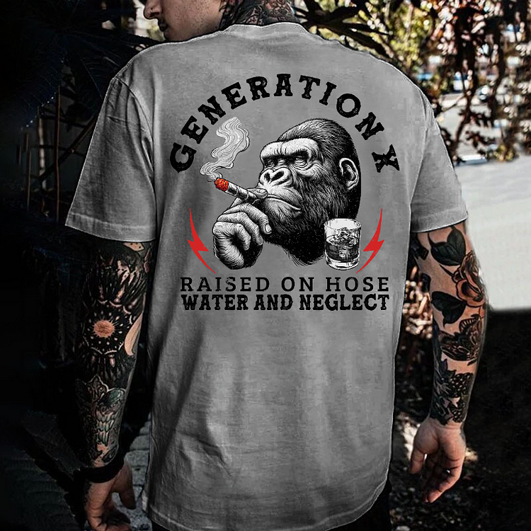 Generation X Raised On Hose Water And Neglect Monkey T-shirt