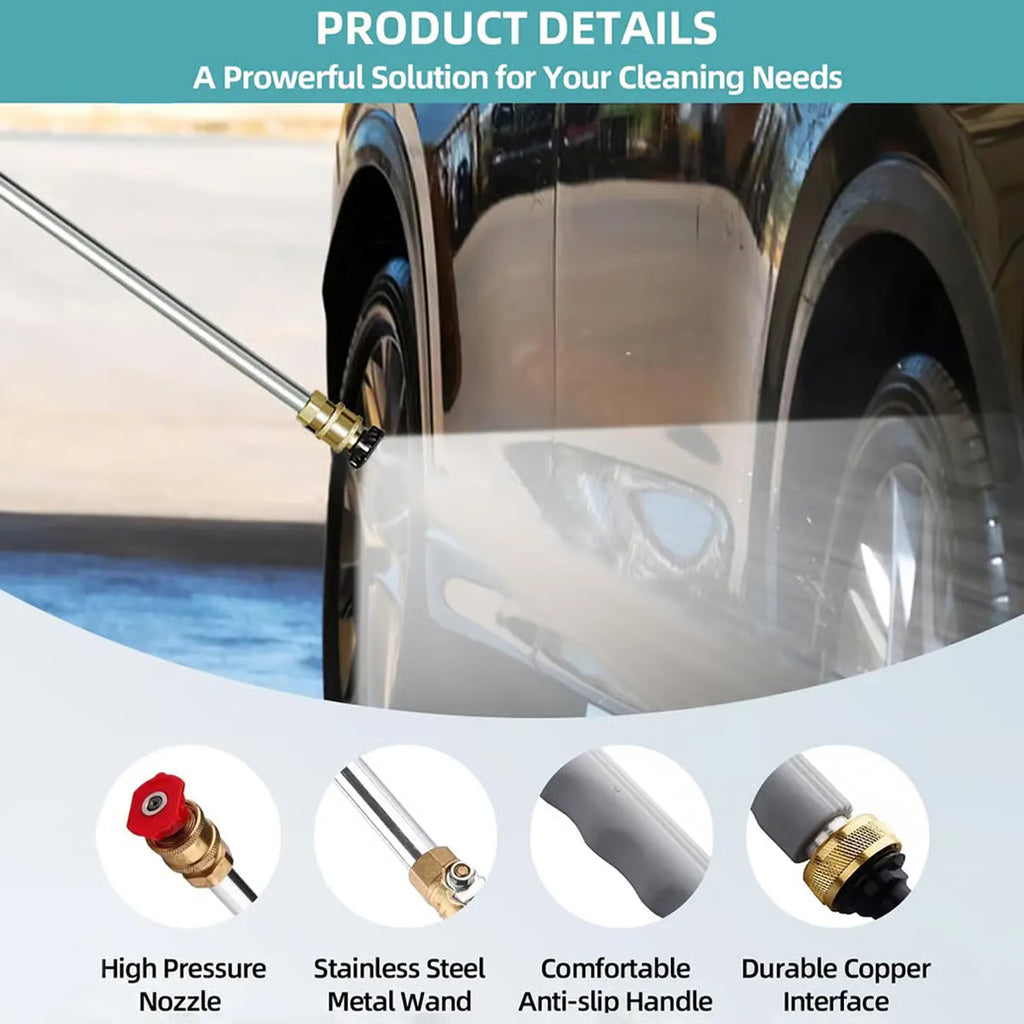 Garden Hose Nozzle High-Pressure Washer with 3 High-Pressure Nozzles