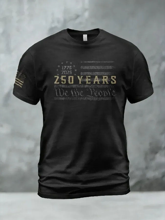 Men'S American Flag Commemorative 250Th Anniversary Classic Pattern Short Sleeve T-Shirt