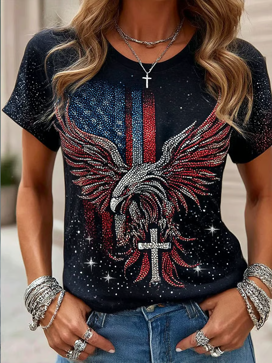Women's Vintage Faith American Founding 250th Anniversary Short-Sleeved T-Shirt