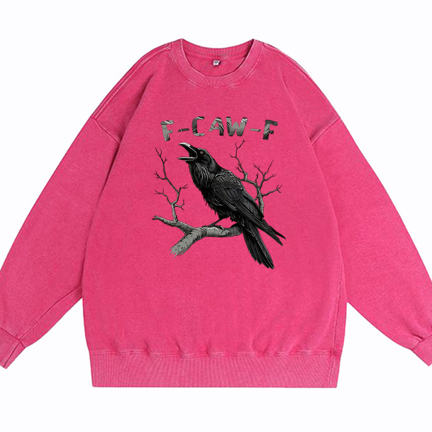 F-Caw-F Crow Cotton Washed Long Sleeve Sweatshirt/Shirt