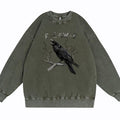 F-Caw-F Crow Cotton Washed Long Sleeve Sweatshirt/Shirt