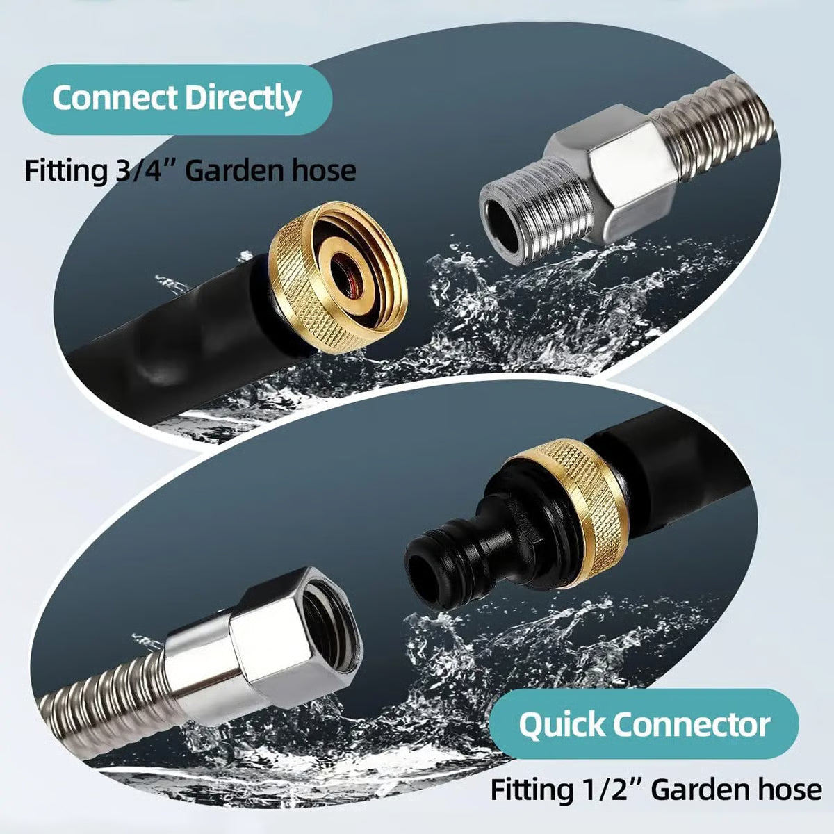 Garden Hose Nozzle High-Pressure Washer with 3 High-Pressure Nozzles