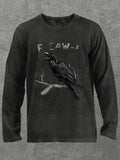 F-Caw-F Crow 100% Cotton Long Sleeve T-Shirt