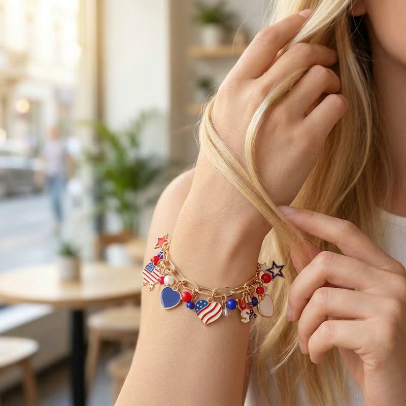 Women's Independence Day Flag Bracelet