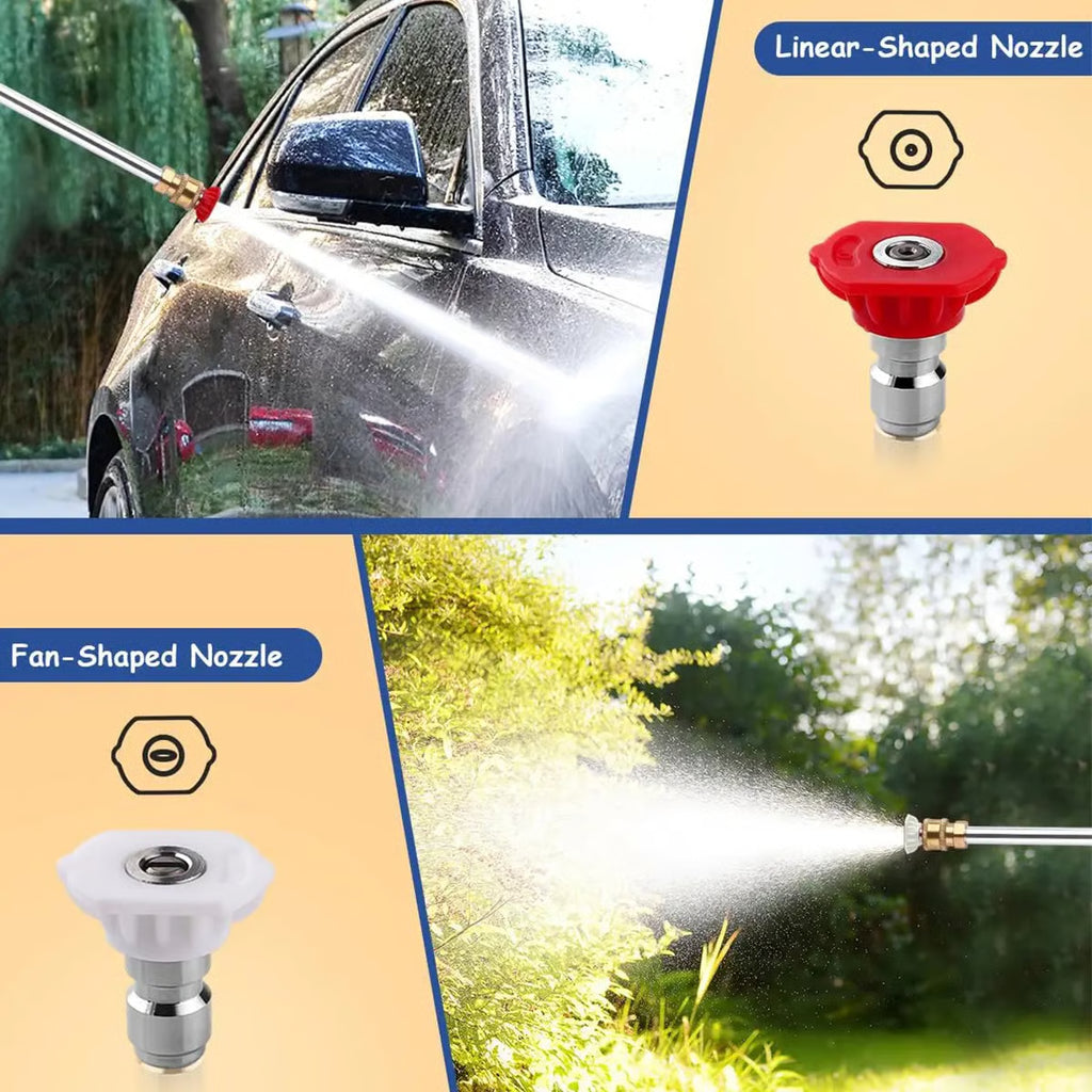 Garden Hose Nozzle High-Pressure Washer with 3 High-Pressure Nozzles