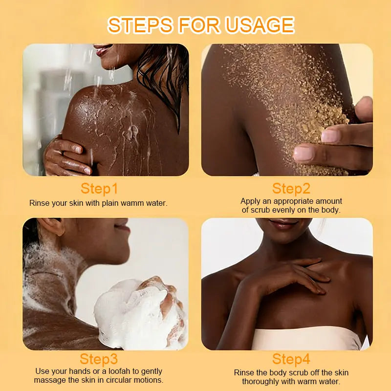 Turmeric Nourishing Scrub 280g-Infused with natural turmeric extract and moisturizing ingredients. Gently exfoliates while deeply hydrating the skin, leaving it smooth, supple, and radiant.