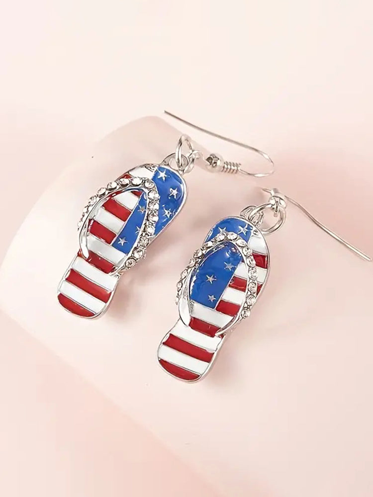 Independence Day Flag Slipper Earrings