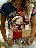 Vintage 3D Printing Crew Neck Short Sleeve T-shirt