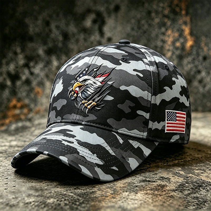 US Camouflage Eagle Art Print Casual Baseball Cap