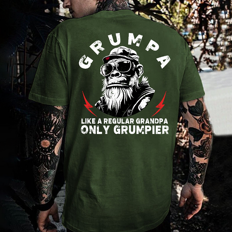 Grumpa Like A Regular Grandpa Only Grumpier Monkey T-shirt