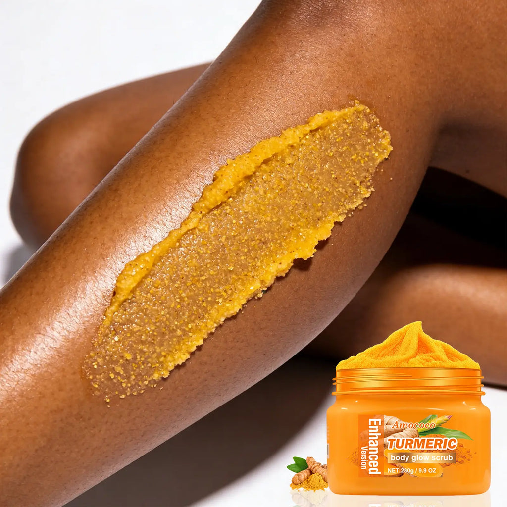 Turmeric Nourishing Scrub 280g-Infused with natural turmeric extract and moisturizing ingredients. Gently exfoliates while deeply hydrating the skin, leaving it smooth, supple, and radiant.