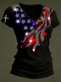 Women's American 250th Anniversary Commemorative Print Casual T-Shirt