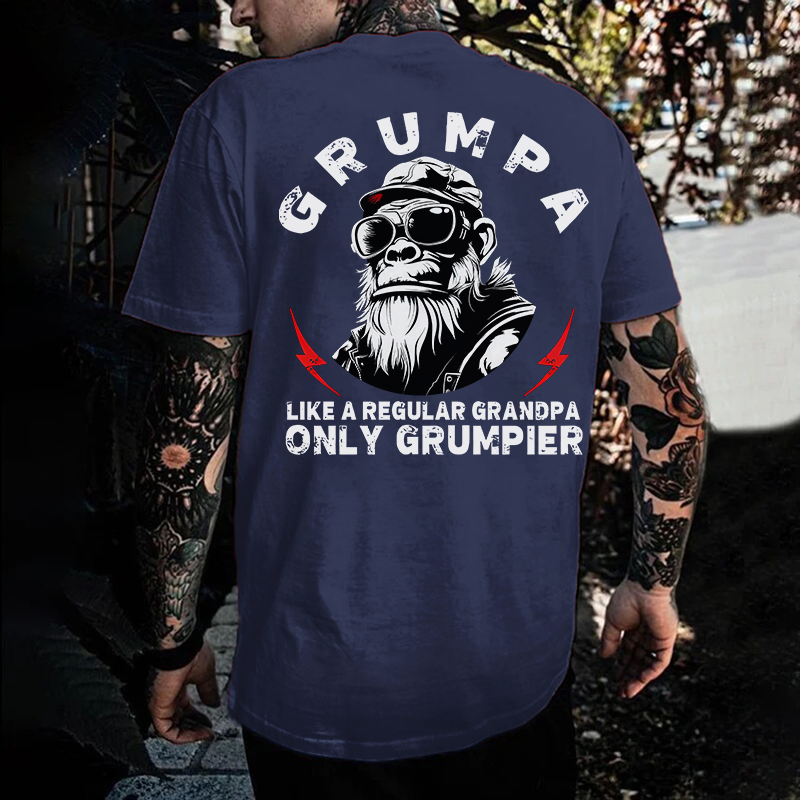 Grumpa Like A Regular Grandpa Only Grumpier Monkey T-shirt