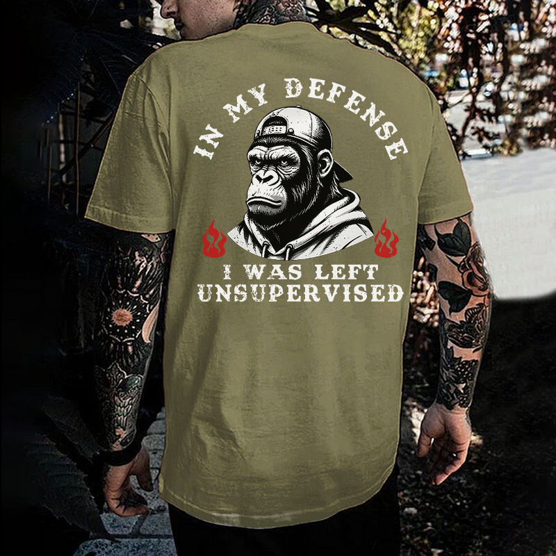 In My Defense I Was Left Unsupervised Monkey Men's T-shirt