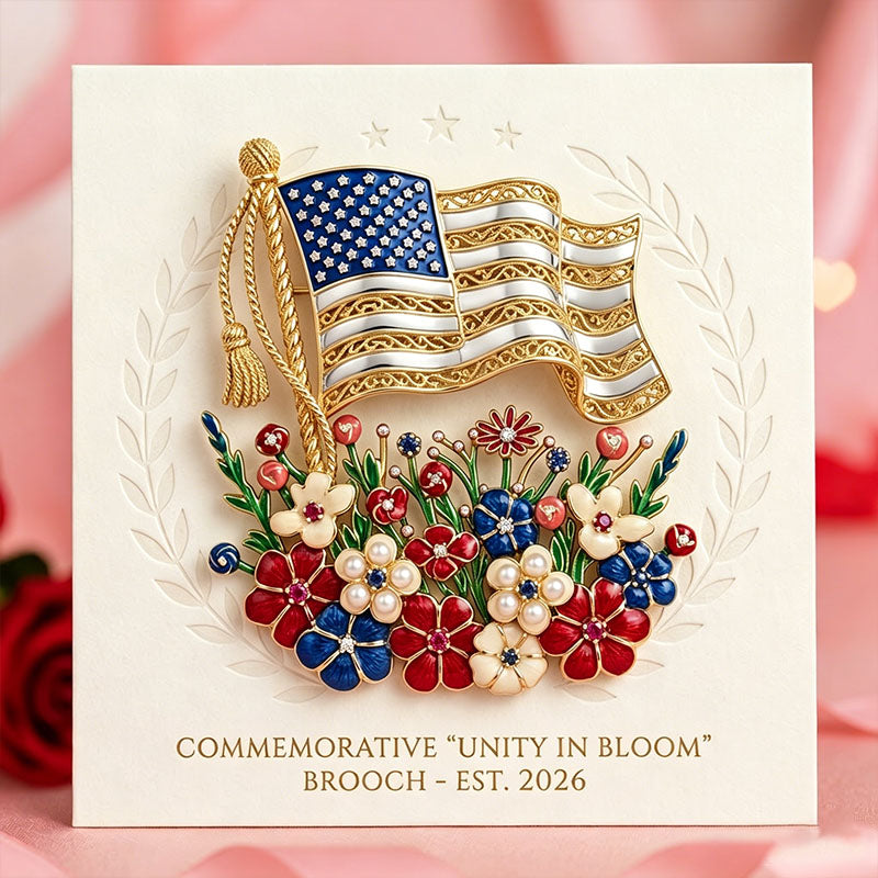 USA Unity in Bloom Commemorative Brooch