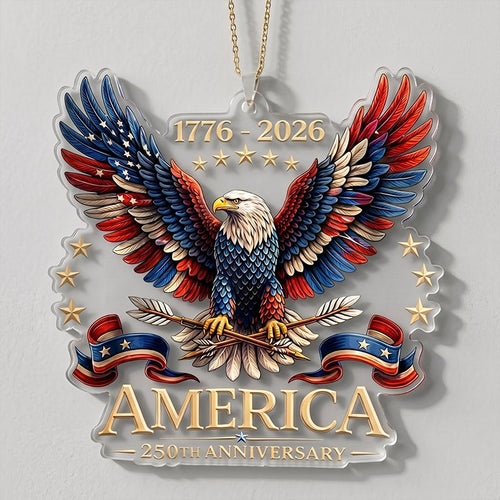 "America 250th Anniversary" Acrylic Ornament — 1776–2026 Patriotic Theme
