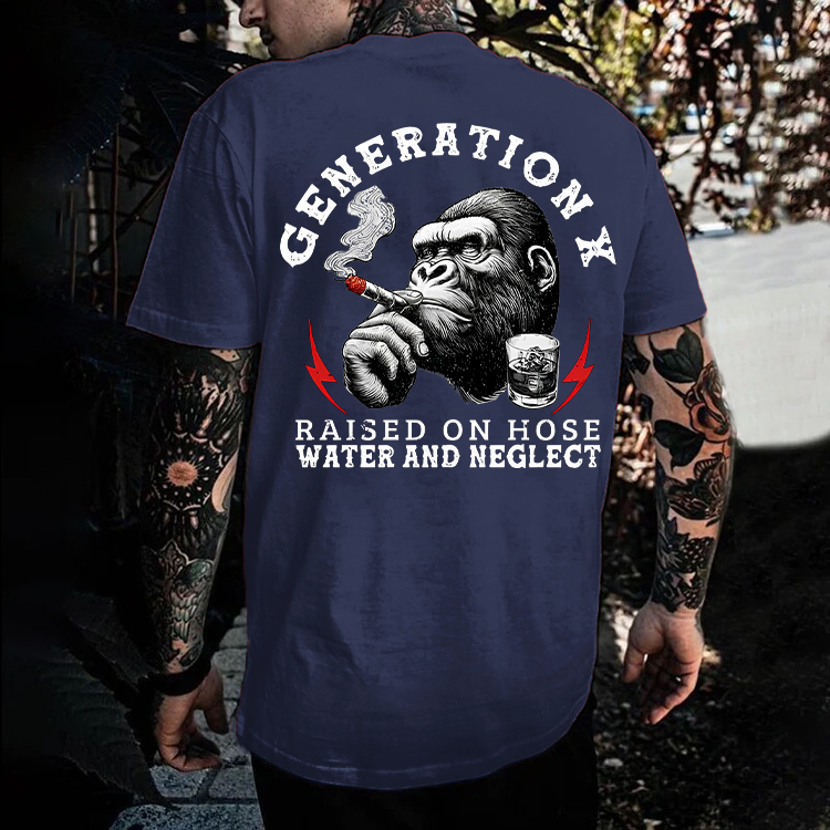 Generation X Raised On Hose Water And Neglect Monkey T-shirt