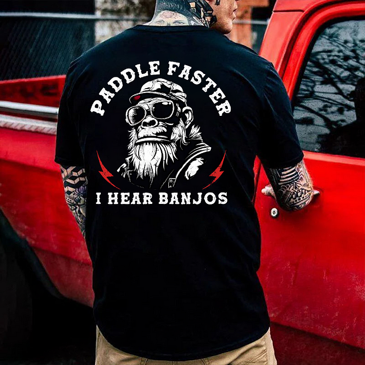 Paddle Faster I Hear Banjos Monkey T-shirt