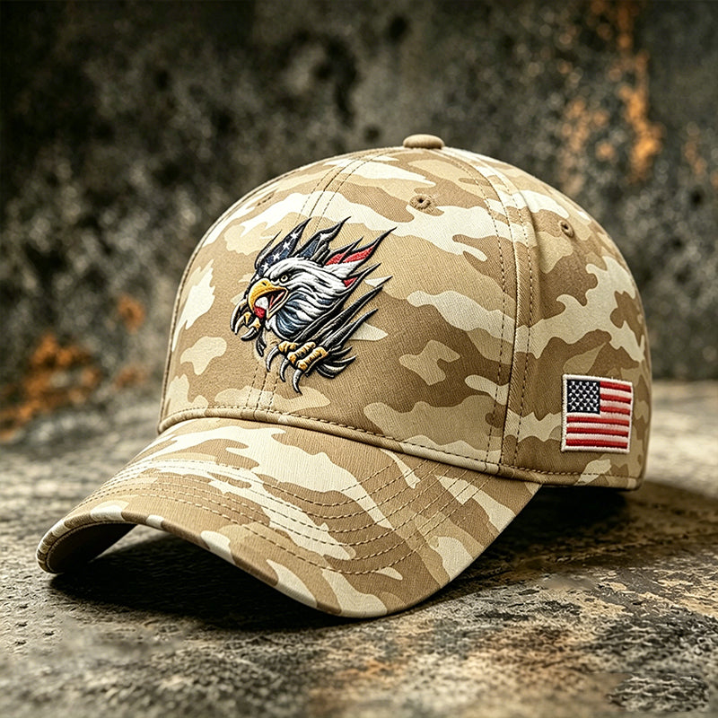US Camouflage Eagle Art Print Casual Baseball Cap