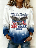 Ladies' Leisure 250th Anniversary National Day Celebration Round Neck Hoodie