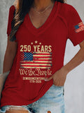 Women'S 250Th Anniversary Printed Casual T-Shirt From The United States