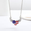 Independence Day Wings, Heart And Flag Fashion Necklace