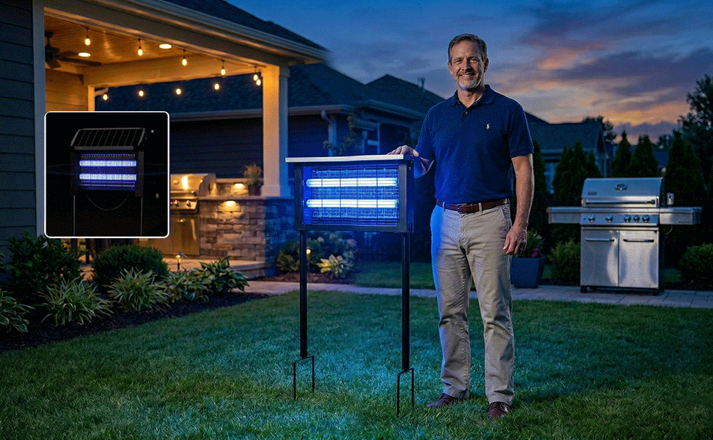 The Aless™ Solar Bug Zapper Outdoor delivers powerful