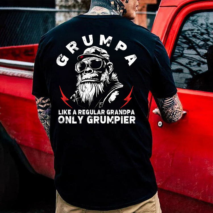Grumpa Like A Regular Grandpa Only Grumpier Monkey T-shirt