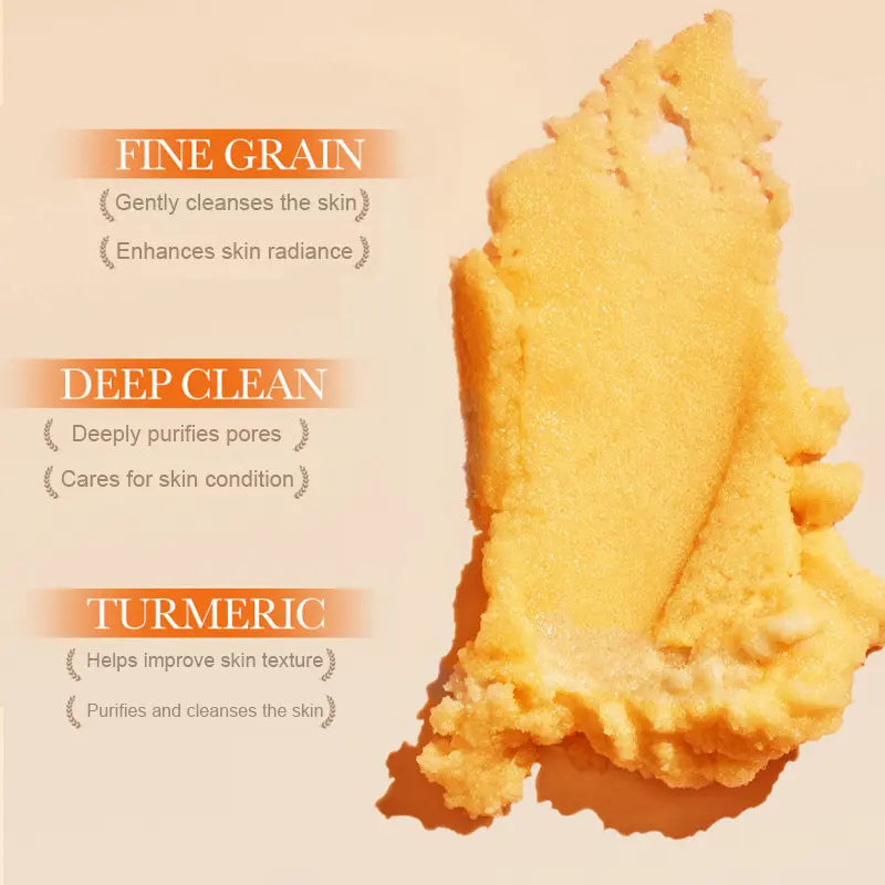 Turmeric Nourishing Scrub 280g-Infused with natural turmeric extract and moisturizing ingredients. Gently exfoliates while deeply hydrating the skin, leaving it smooth, supple, and radiant.