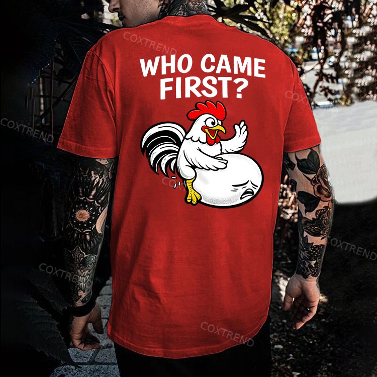 Who Came First Printed Men's T-shirt