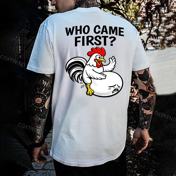 Who Came First Printed Men's T-shirt