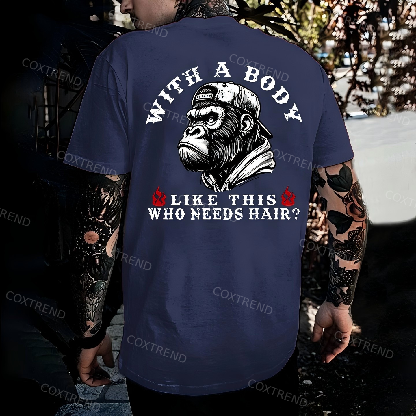 With A Body Like This Who Needs Hair ?Monkey T-shirt