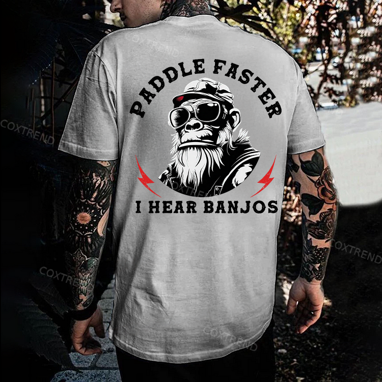 Paddle Faster I Hear Banjos Monkey T-shirt