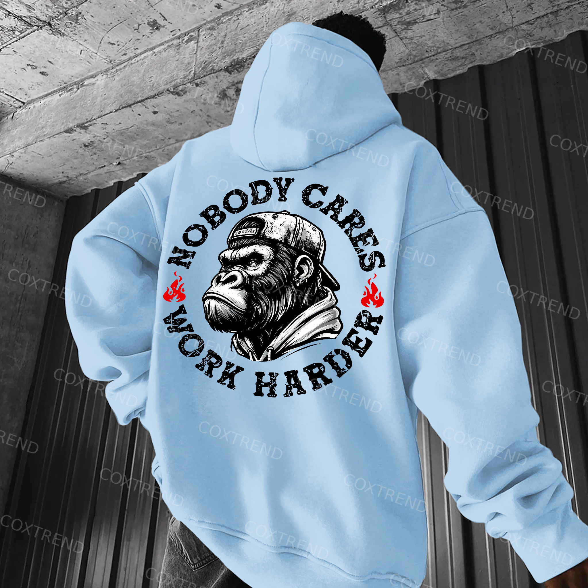 Nobody Cares Work Harder Printed Men's Hoodie