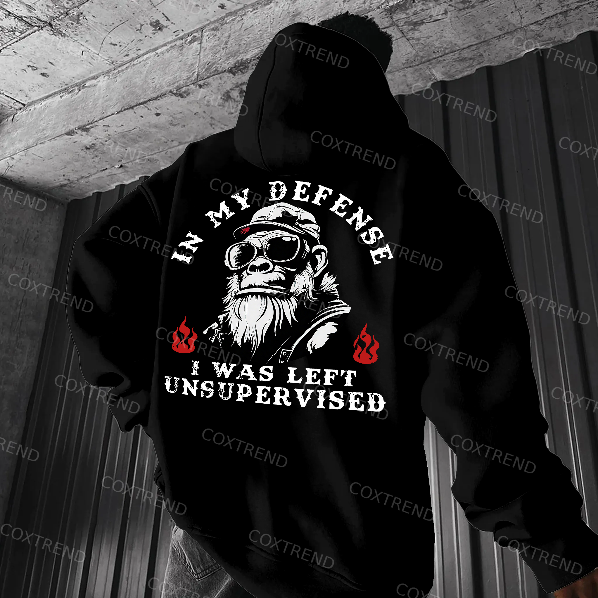 In My Defense I Was Left Unsupervised Printed Men's  Hoodie