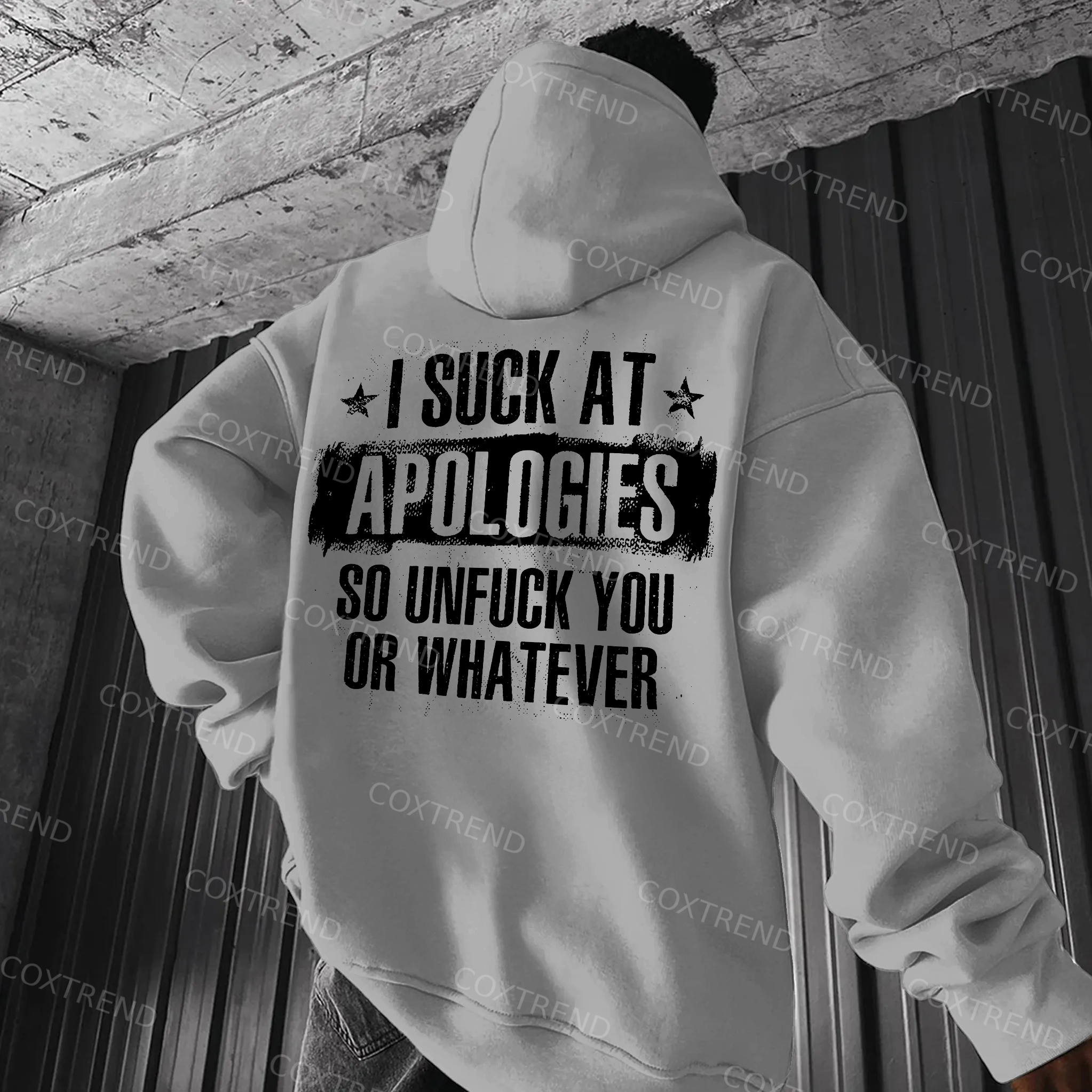 I Suck At Apologies So Unfuck You Or Whatever Printed Men's Hoodie