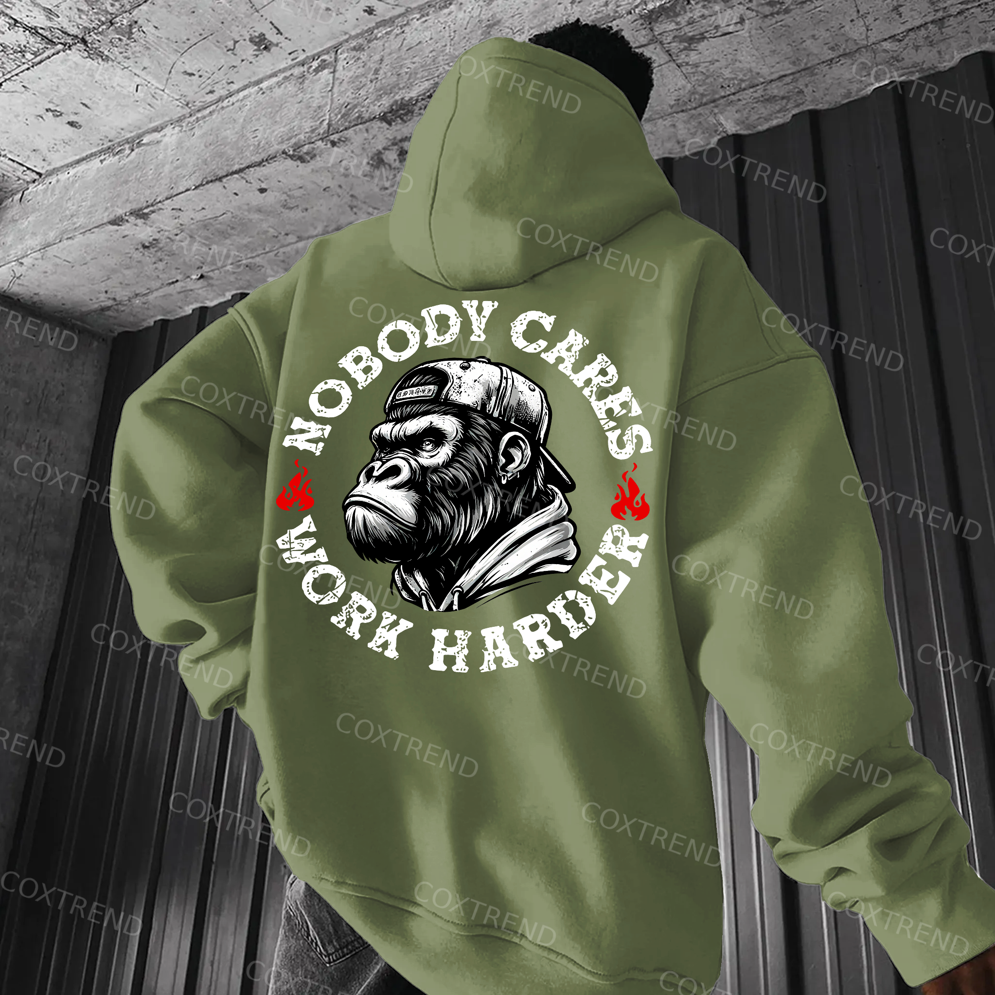 Nobody Cares Work Harder Printed Men's Hoodie