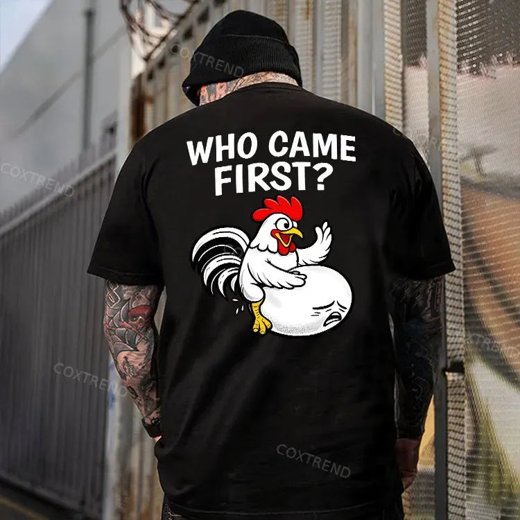 Who Came First Printed Men's T-shirt