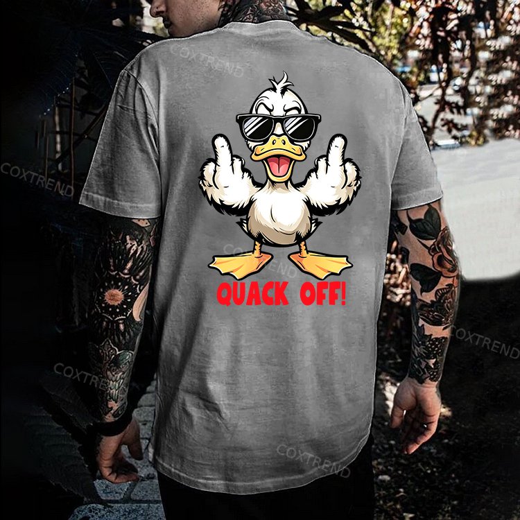 Quack Off Printed Men's T-shirt