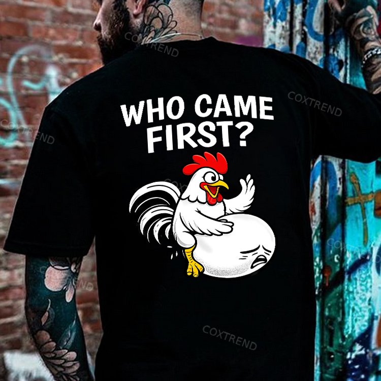 Who Came First Printed Men's T-shirt