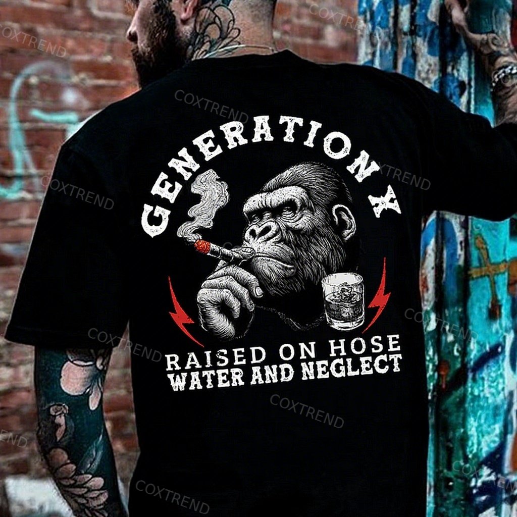 Generation X Raised On Hose Water And Neglect Monkey T-shirt