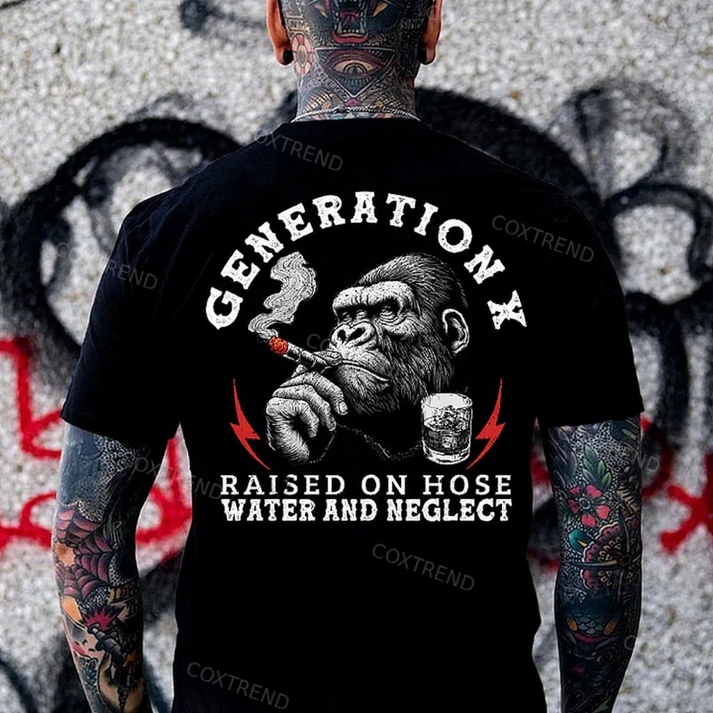 Generation X Raised On Hose Water And Neglect Monkey T-shirt