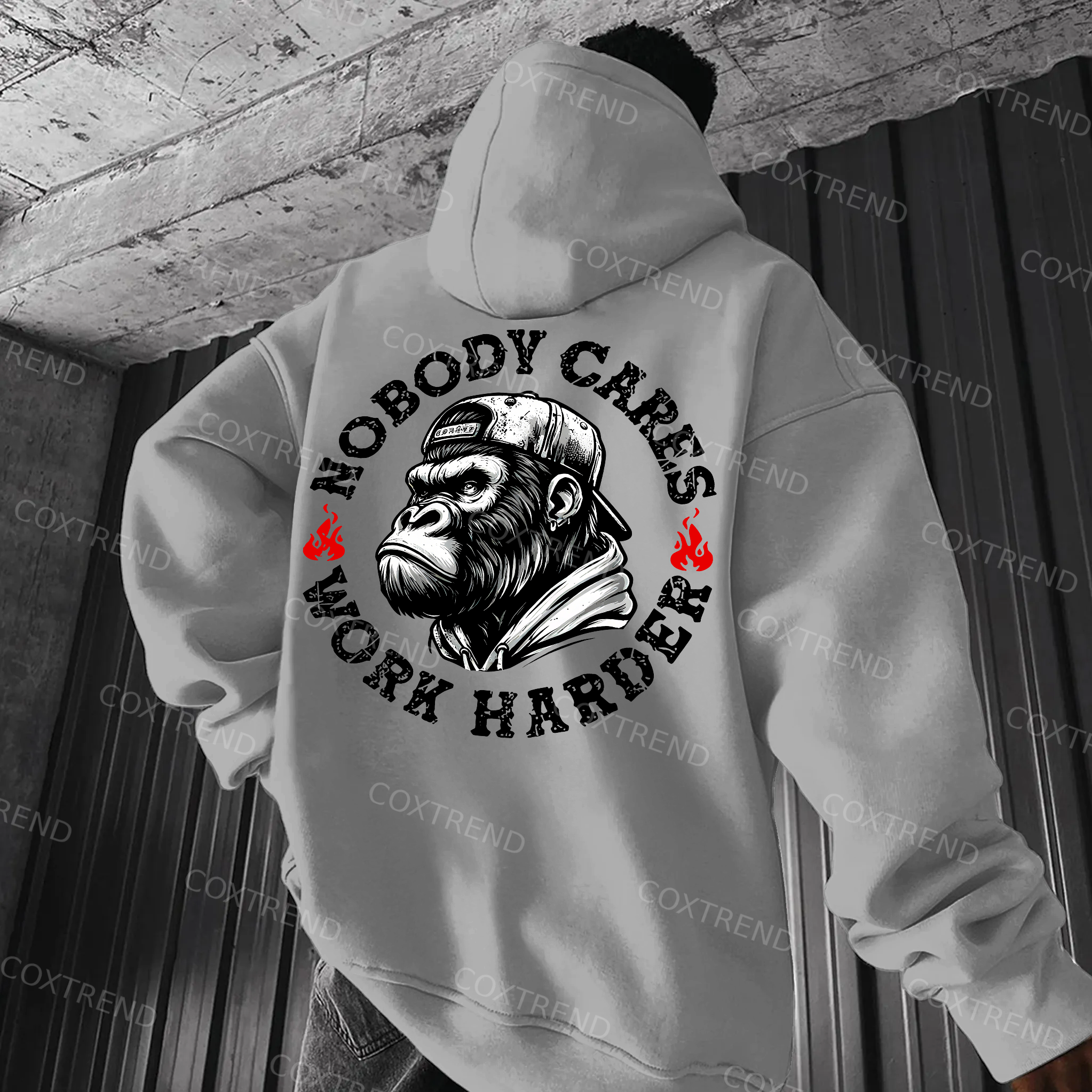 Nobody Cares Work Harder Printed Men's Hoodie