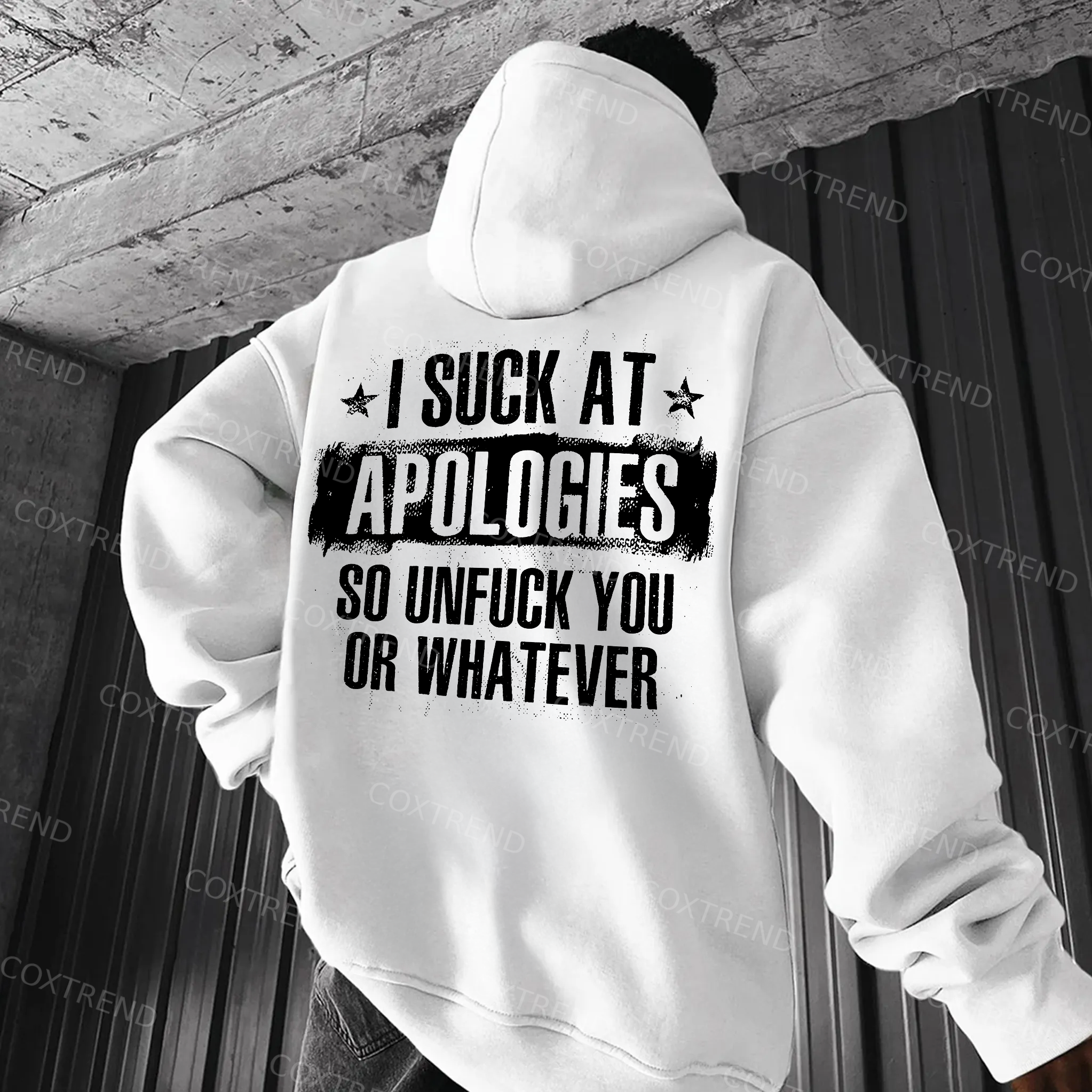 I Suck At Apologies So Unfuck You Or Whatever Printed Men's Hoodie