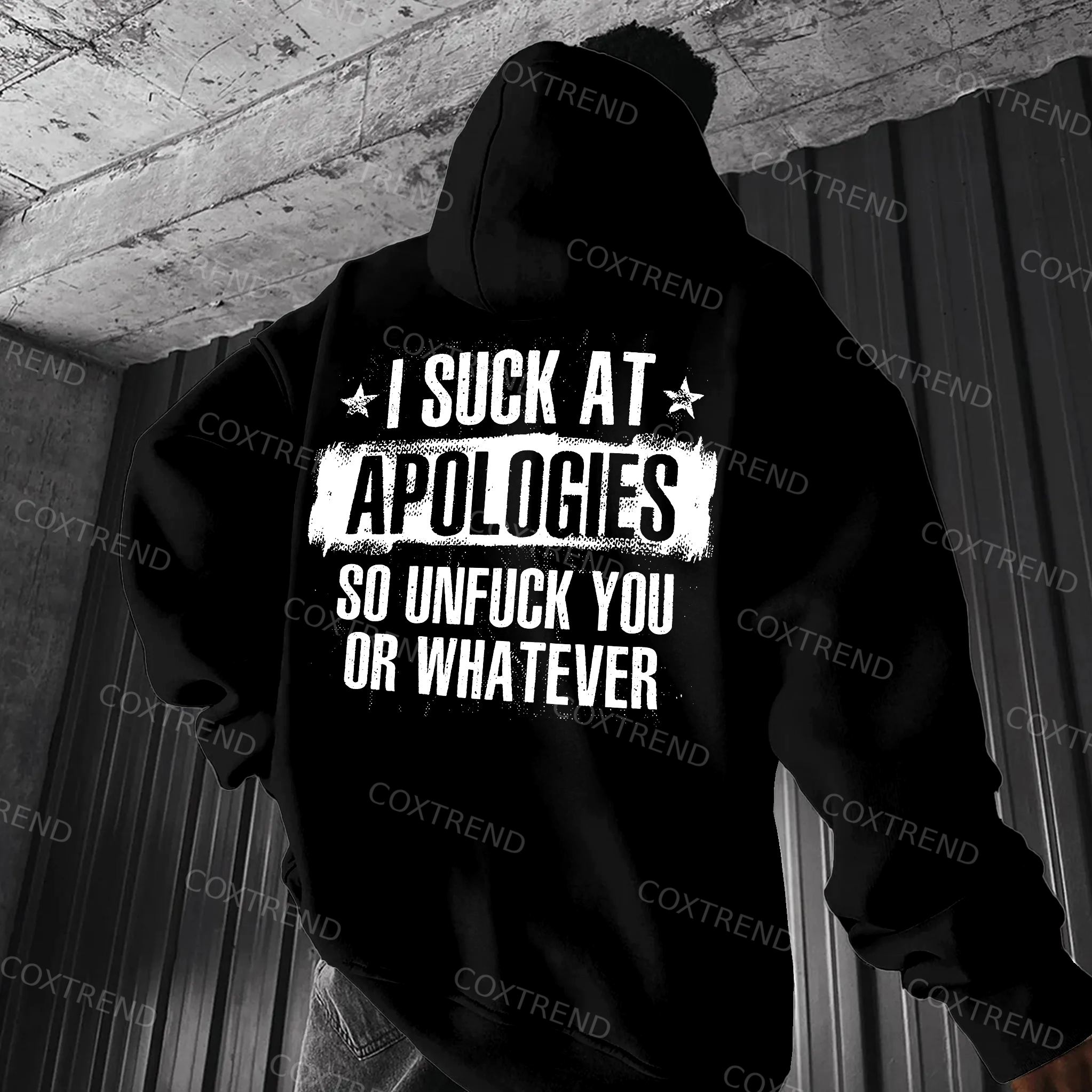 I Suck At Apologies So Unfuck You Or Whatever Printed Men's Hoodie
